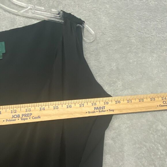 Lauren Ralph Lauren Shirt Womens 10 Black Silk True Wrap Tank Top Office - Picture 6 of 8